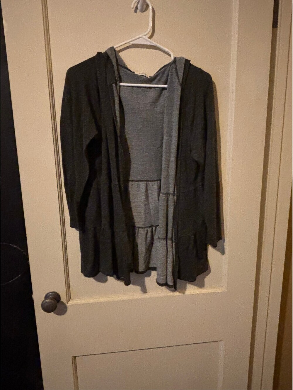 Maurices Black and Gray Hooded Cardigan Sweater